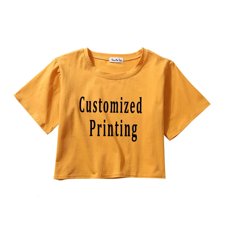 Custom Printing Fashion Women Crop Top Harajuku Streetwear Tshir Breathable Woman T-Shirts Casual Tops Tee shirt