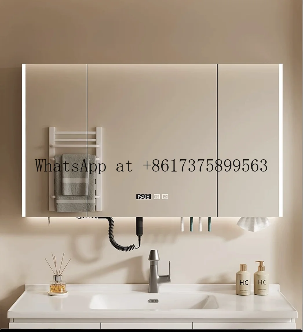 Intelligent Modern Design Professional Stainless LED Mirror Cabinet For Bathrooms Salons Bedrooms Touch Switch