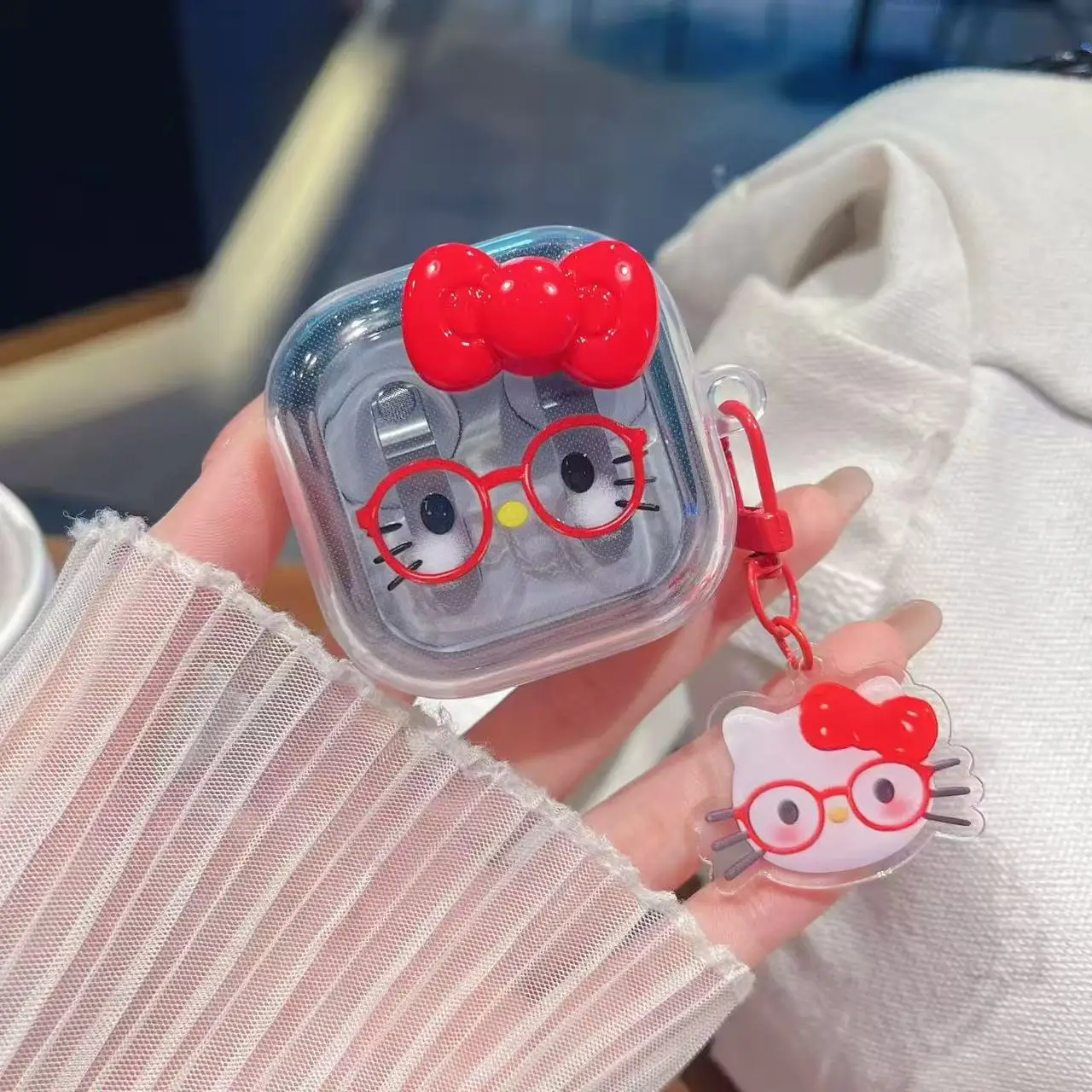 Funda Protectora con Diseño de Gatito para Auriculares Inalámbricos Bluetooth Samsung Galaxy Buds 4 / Buds 4 Pro, con Llavero