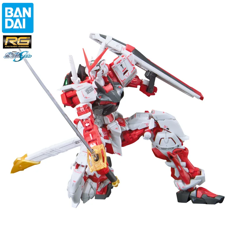 In Stock Bandai 1/144 RG 19 Gundam Astray Red Frame MBF-P02 Gundam Assembly Model Action Doll Series Accessories Anime Toys Gift