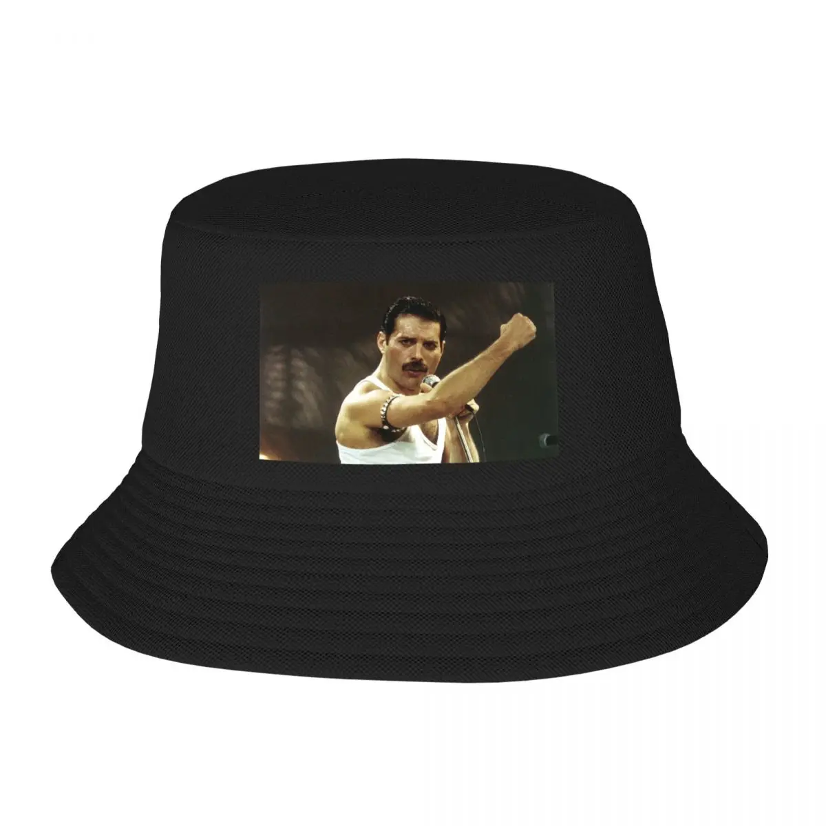 Custom Freddie Mercury Bucket Hat Men Women Outdoor Sun Summer Camping Cap