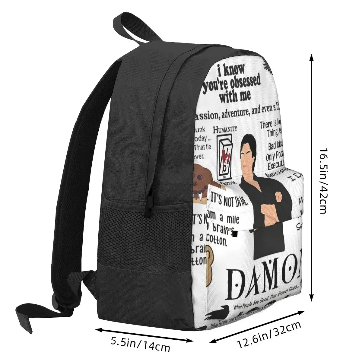 The Vampire Diaries Damon Salvatore TV Series Backpack Hot Sale Daypack Large Capacity Boys Girls BookBag for Men Women
