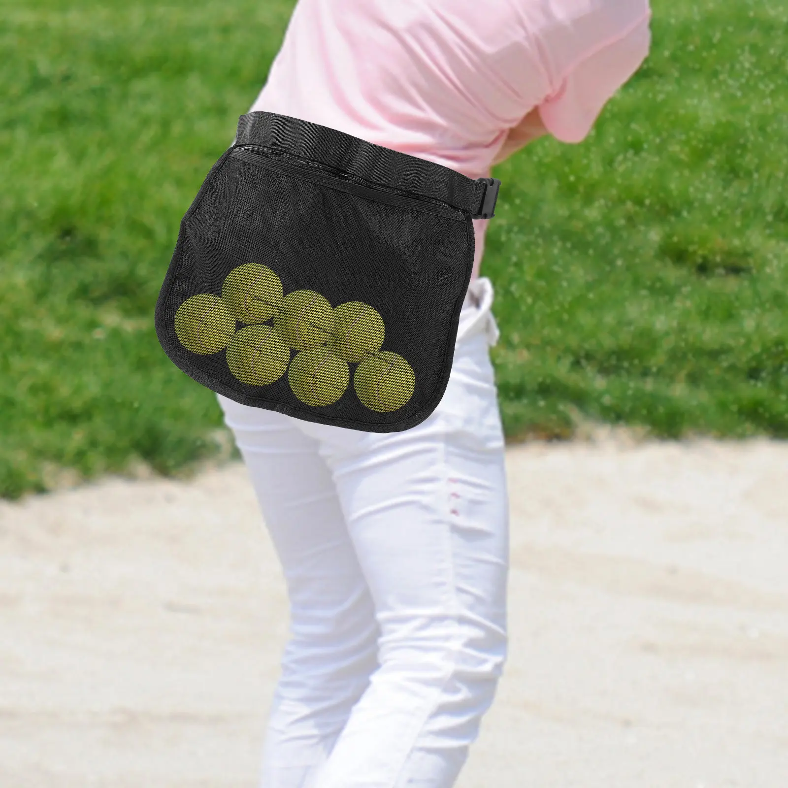 

Lightweight Tennis Ball Bag Reusable Mesh Mesh Bag Storage Tennis Ball Waist Strap Holder Portable Balls Storage Bags