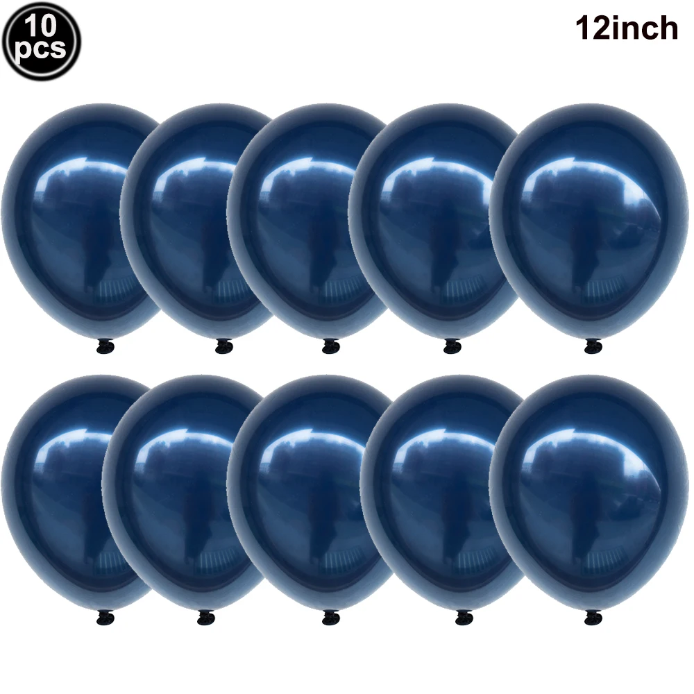 10 sztuk chromowane balony w kolorze królewskiego błękitu dwuwarstwowe chromowane metaliczne balony lateksowe na imprezy ślubne ukończenie szkoły dekoracje na baby shower