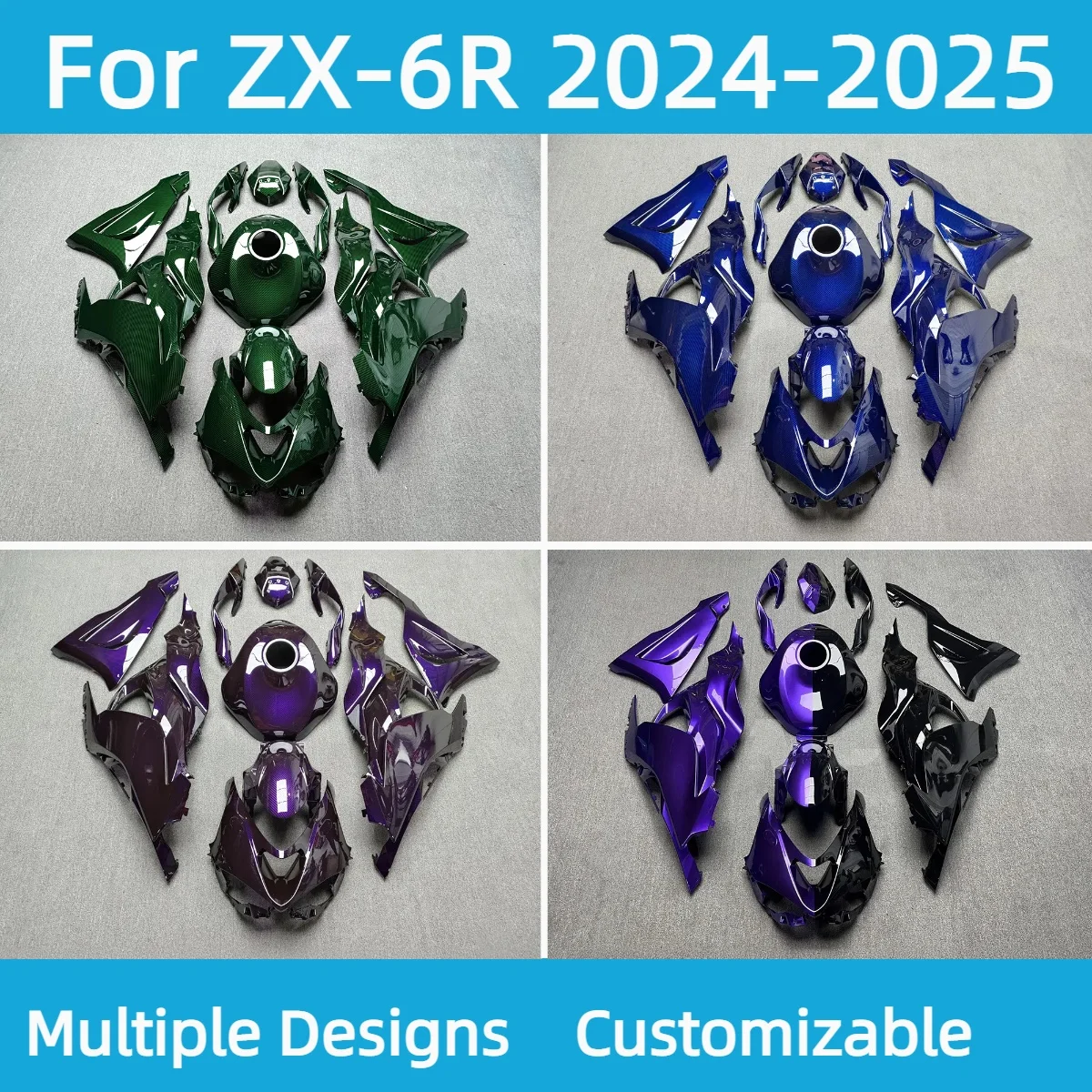 

Fairings Motorcycle ZX6R 2024 2025 Tail Cover New Style Customizable Fairing Kit Carbon Fibre for Kawasaki ZX 6R 24 25