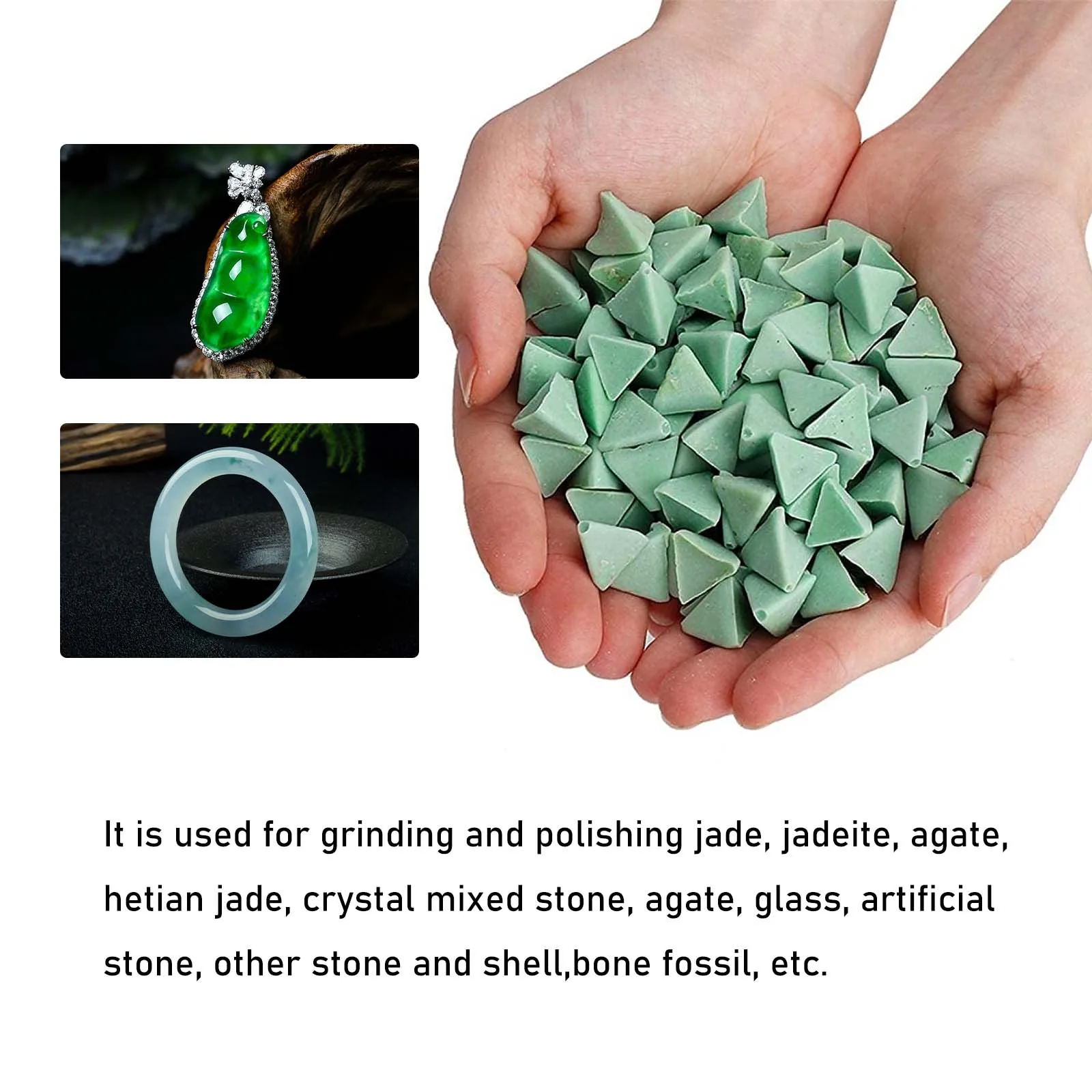 Jade-Achat-Polierstein, Schmuck, Polieren, Polieren, Schleifmaterial, Trommelmedia für Tumbler-Vibrationsmaschine, 450 g