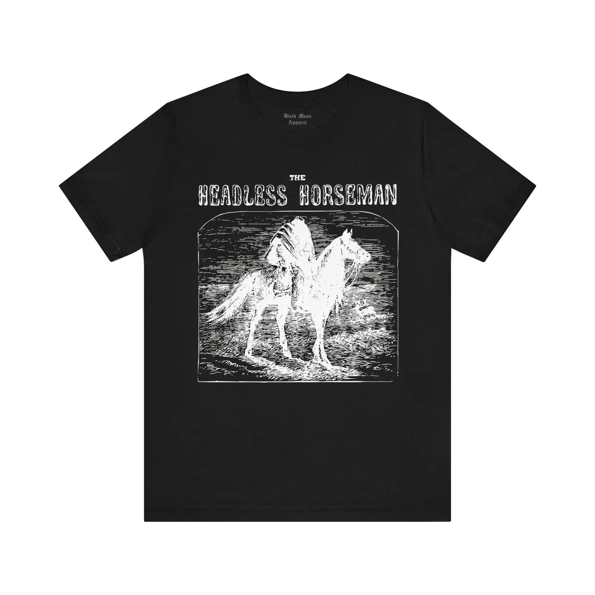 The Headless Horseman I، Vintage Halloween، قميص مجوف نعسان، تي شيرت مخيف، رواية رعب، تي شيرت قصير الأكمام من الجيرسيه الفولكلور