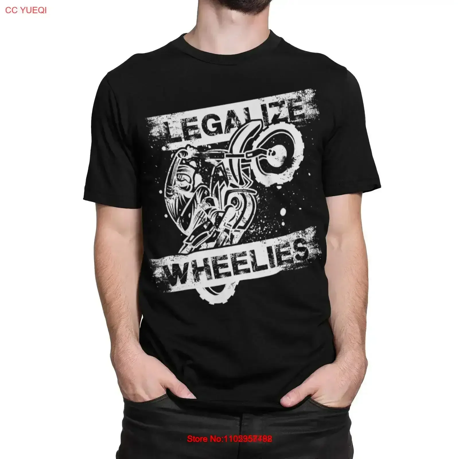 Legalize Wheelies T Shirt MX Rider Motorbike Wheelie Motorcycle Outlaw Funny vintage Washed designer clothes fashion Breathable