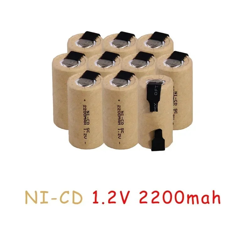 2-36 PCS Screwdriver Drill SC Battery 1.2V 2200mAh Ni-Cd Rechargeable Battery with Label Power Tools Nick-Cad SUBC Battery