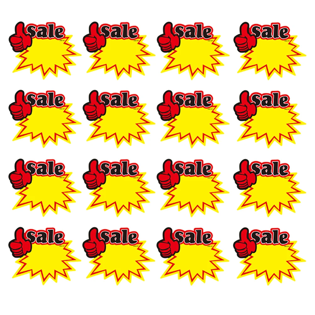 

50 pcs Blank Price Tags Pricing Paper Adhesive Retail Shop Promotional Stickers Signs Garage Sale Advertising Labels