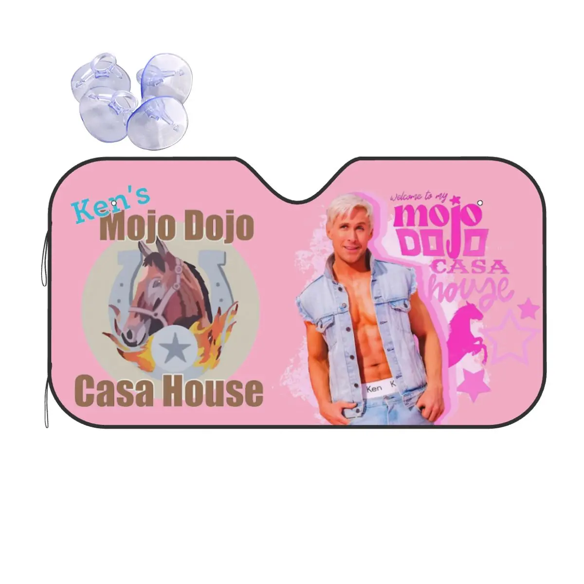 Kens Mojo Dojo Casa House Windshield Sunshade Ryan Gosling Funny Car Front Windshield 70x130cm Sunshade Visor Sunscreen Curtain