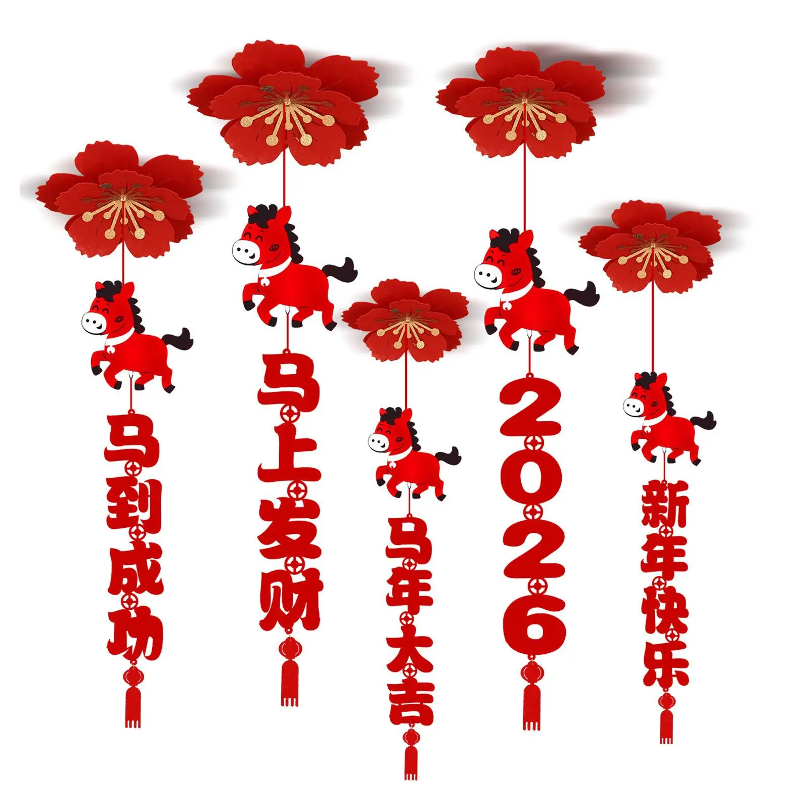Chinese New Year Decorations 2026 Lunar Year Fabric Tassel Pendant for Festival Ceiling Decor and Party Events view 3