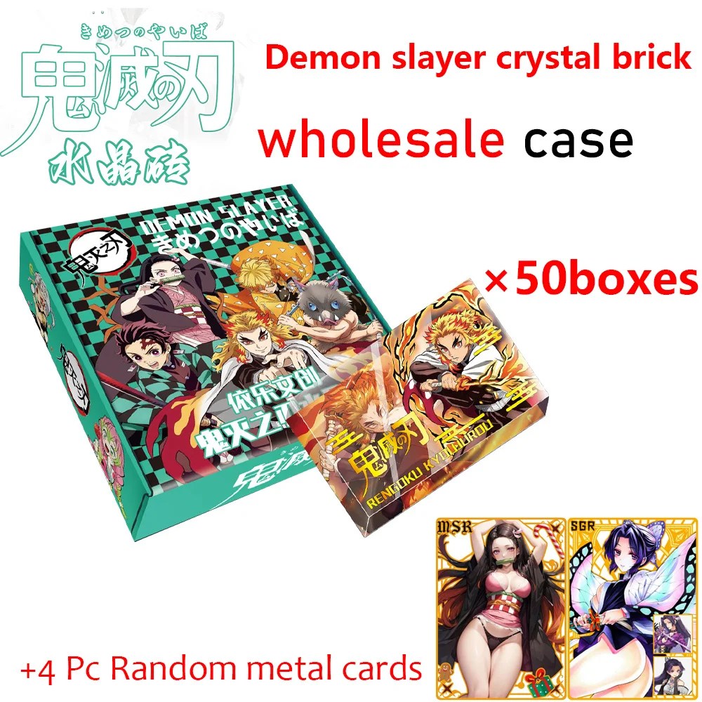 

New Demon Slayer Crystal Brick Card Kimetsu No Yaiba Tanjirou Kamado Nezuko Character Card Child Kids Toy And Hobbies Gift