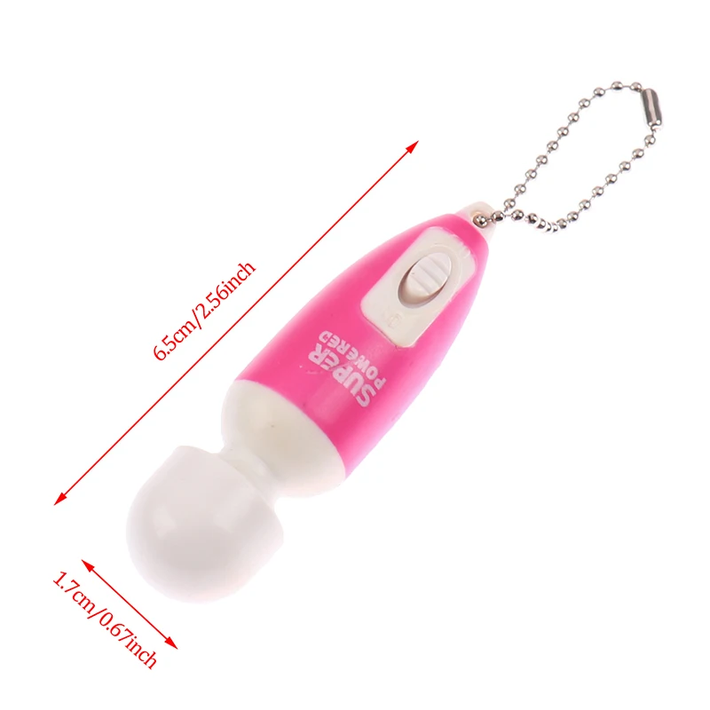 Portable Mini Massage Stick Tiny Stress Relief Electronic Key-Chain Ring Full Body Massager With Button ( Random Color )