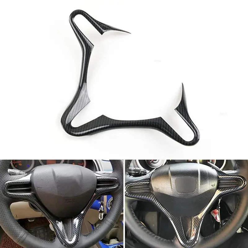 For Honda Civic 8Th Generation 2006 2007 2008 2009 2010 2011 Carbon Fiber Inner Steering Wheel Cover Trim