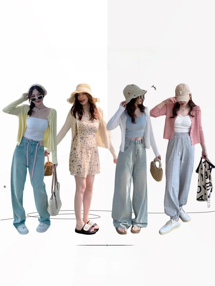 

Lightweight Ice Silk Knitted Cardigan Women's Summer Svel awl ort Coat over Dr Cover up Sweet Sle Long Sve