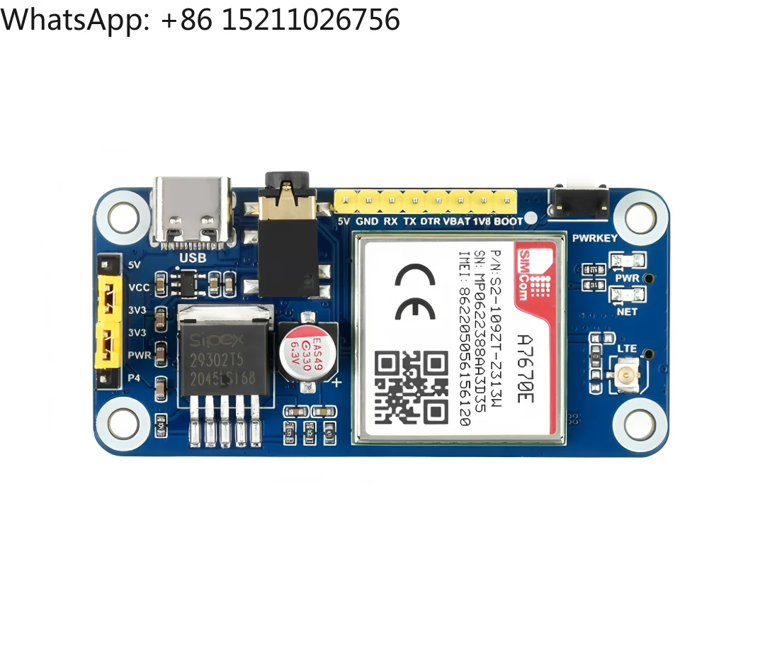 A7670E LTE Cat-1 GPS Module HAT for Raspberry Pi Multi-Band 2G GSM GPRS LBS Coverage Europe Southeast Asia West Asia South Korea