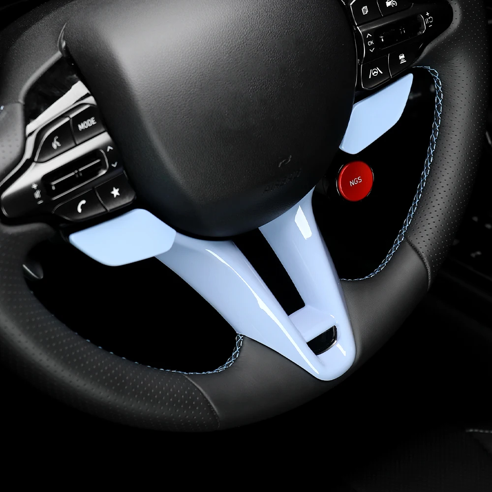 Carbonfaser-Stil Lenkradrahmenabdeckung Zierleiste Innenraumzubehör LHD/RHD für Hyundai Veloster N 2019-2023 Kona N I30N – Detail 23
