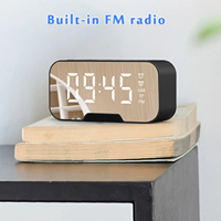 LED Mirror Digital Alarm Clock Bedroom Electronic  Table Clocks Rechargeable Blutooth Speaker FM Radio Home Decoration