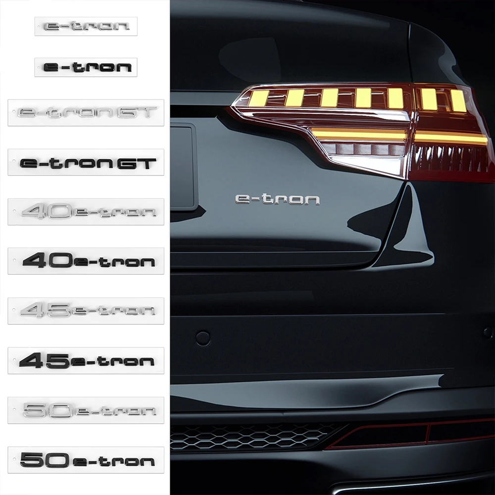 

ABS Car Trunk e-tron GT 40e-tron 45e-tron 50e-tron Badge Sticker Decor Accessories for AUDI Sline TT RS Quattro S3 S5 A3 A4 A5 S