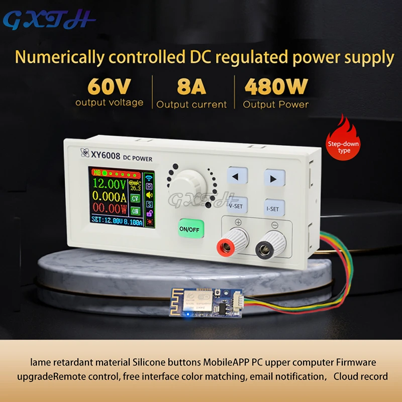 CNC Adjustable DC Power Supply Constant Voltage And Constant Current Maintenance 20A 1200W Step-down Module XY6020 / XY6008