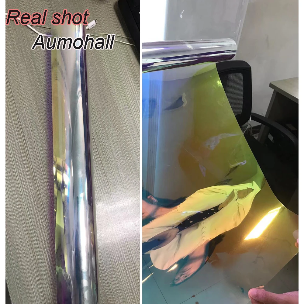 Green Yellow Chameleon VLT 65% Window Tint for House Office Glass Car Solar Film Tinting Side Window Foils 3m X 50cm