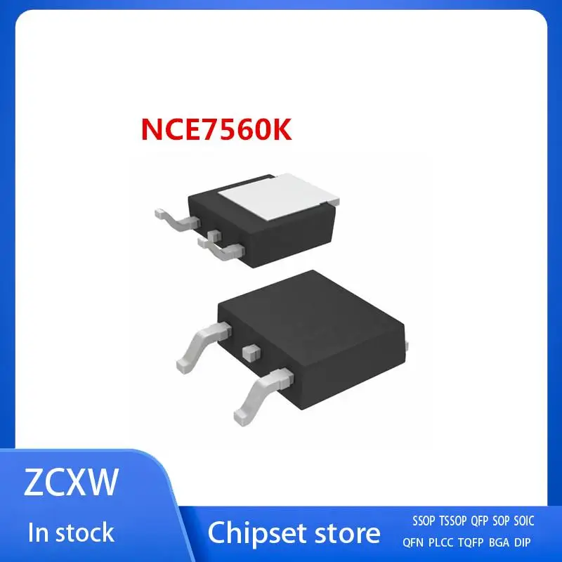 

10PCS/LOT NCE7560K NCE7560 or NCE7559K TO-252 60A 75V
