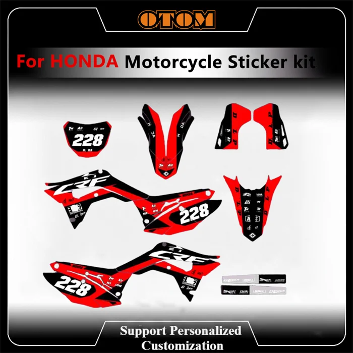 

For 2018-2020 HONDA Customize Motocrycle Graphics Decals Kit CRF250R CRF450R Glossy Chrome Sticker Kit