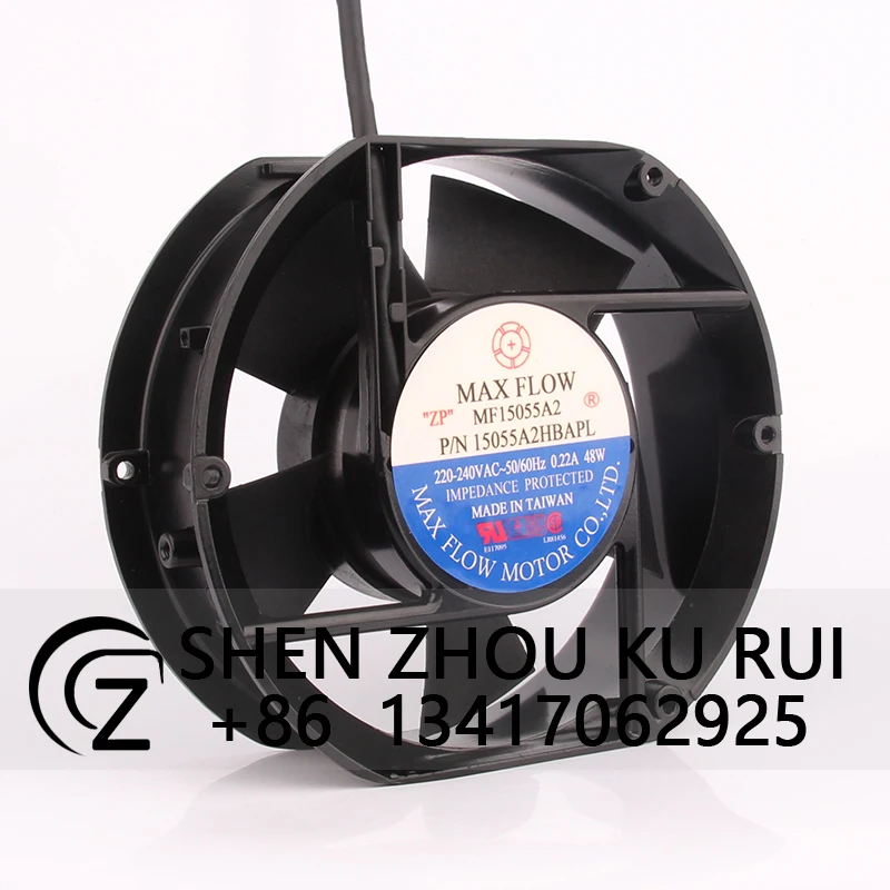 MF15055A2 Case Fan for MAX FLOW AC220V 0.22A 48W15CM 172X150X51MM 15055A2HBAPL17251 Axial Flow Exhaust Ventilation Industrial