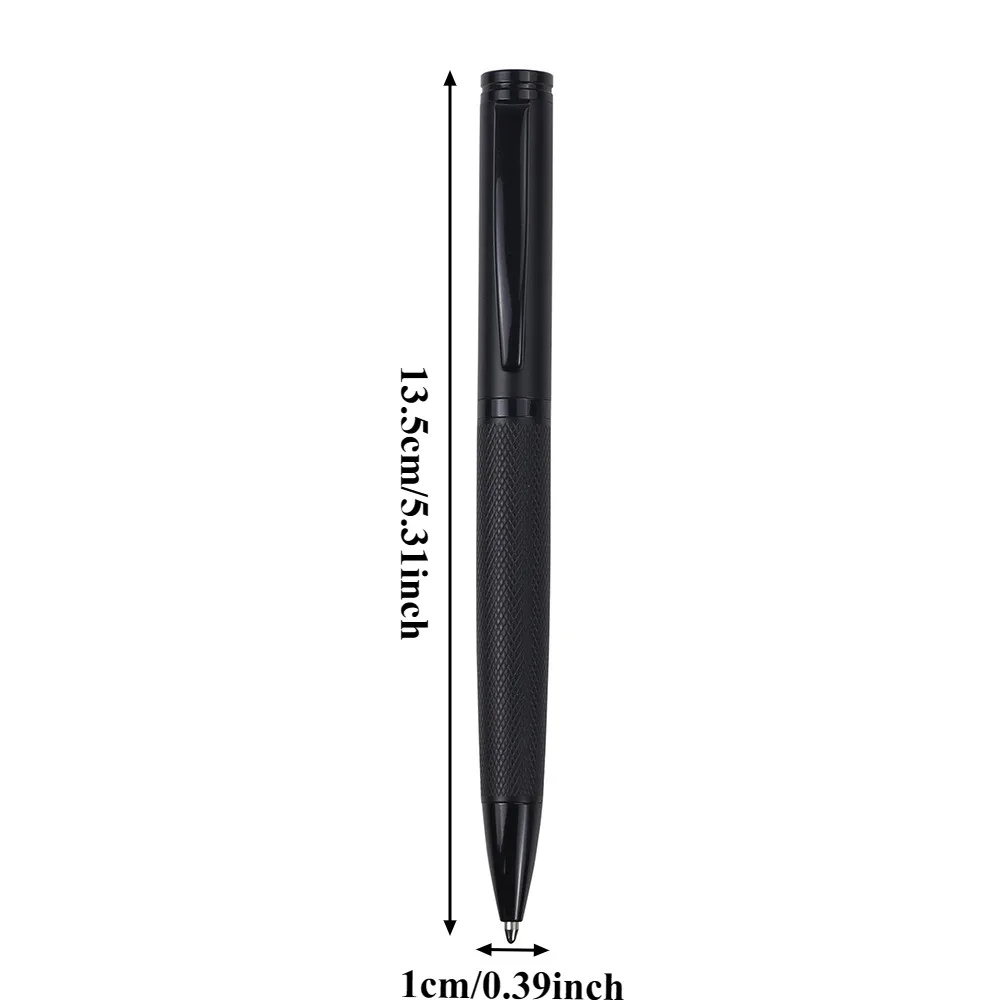 1 / 2 Piece Stylish Black Metal Ballpoint Pen—Medium Tip, Metal Body with Diamond Pattern, Twist-Cap Design, Suitable for Daily Office Use and Study, Ideal Choice for Students and Business Gifts, a Must-Have Office Essential
