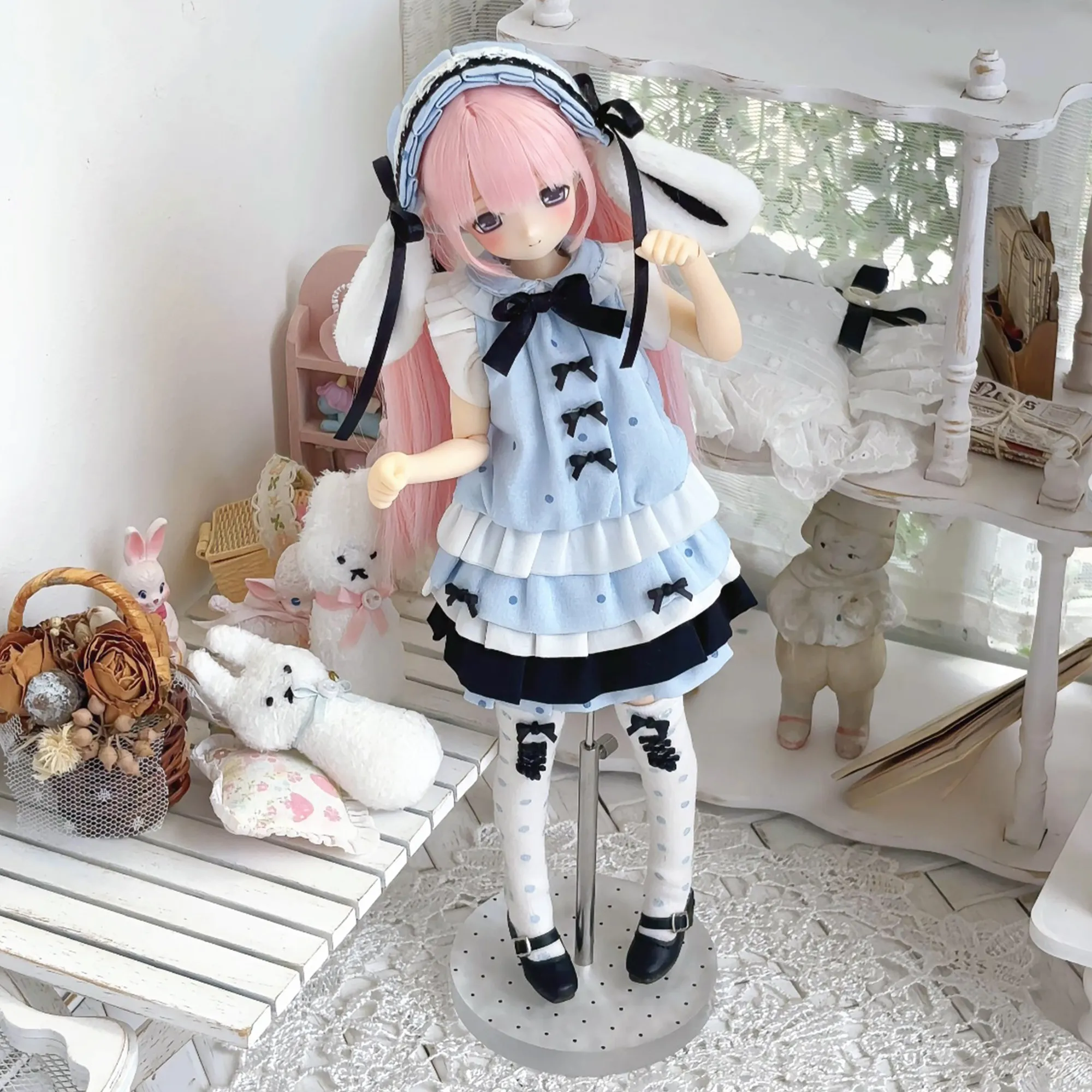 Special 1/6 BJD Doll Clothes Outfit Fit For Azone1/6 OB22 OB24 Japanese Lolita Top Skirt Headwear Socks 4Pcs Set No Doll Include