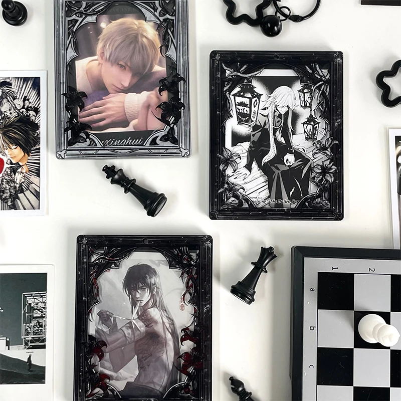 واقي حافظة بطاقات صغيرة، حافظة بطاقات ليلية على شكل قمر أسود جمالي على الطراز القوطي، حافظة بطاقات محمولة للصور القابلة للجمع #1