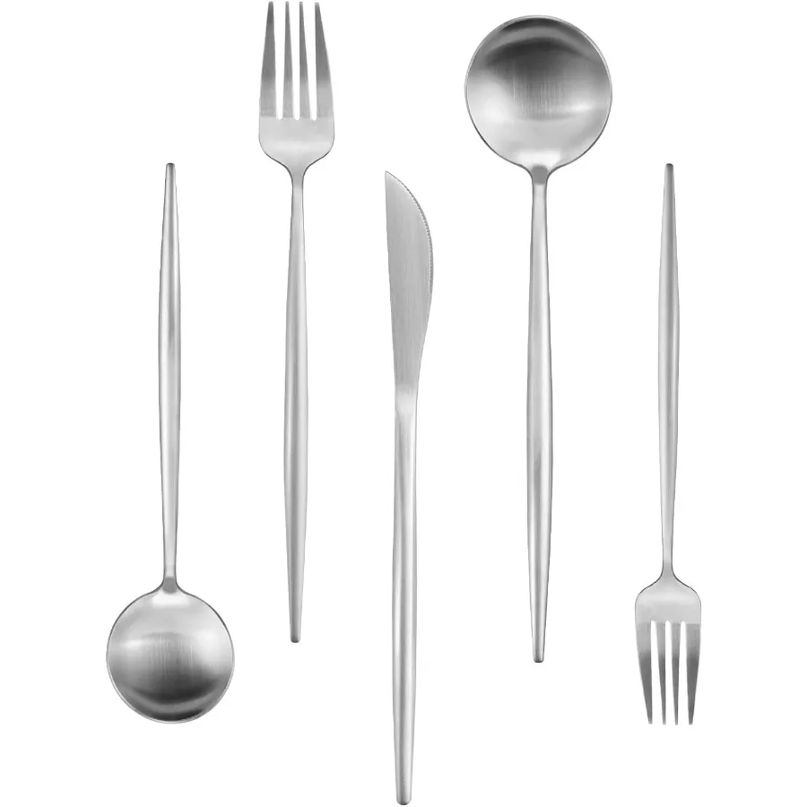 

60Piece Silverware Set Stainless Steel Flatware Set Kitchen Utensil Set Tableware Cutlery Set Service for 12 Satin Finished Pol