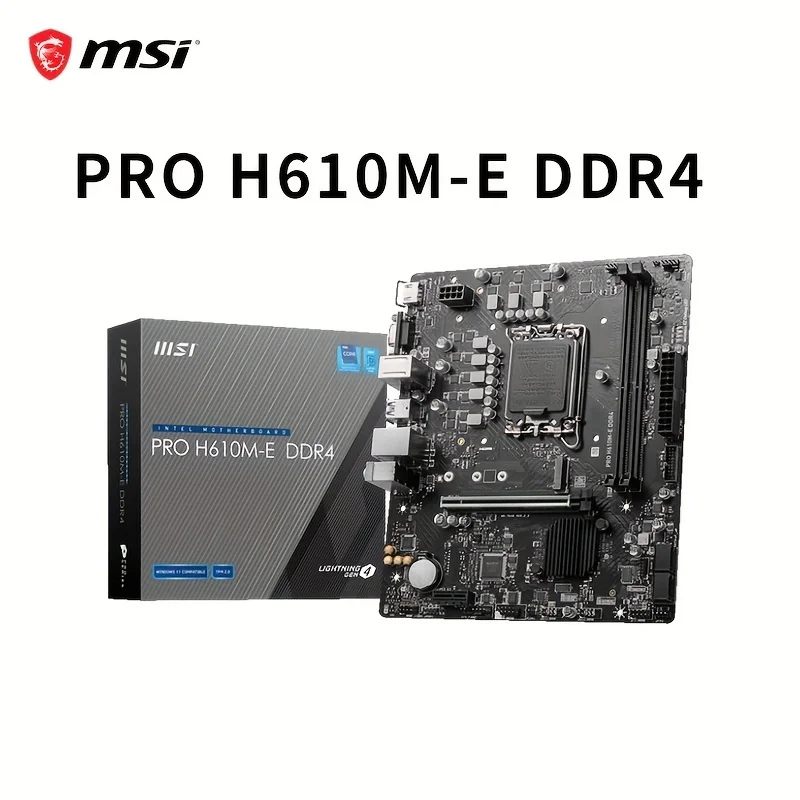 اللوحة الأم MSI PRO H610M-E DDR4 تدعم وحدة المعالجة المركزية 12400F/12490F/13400F(INTEL H610/LGA 1700)