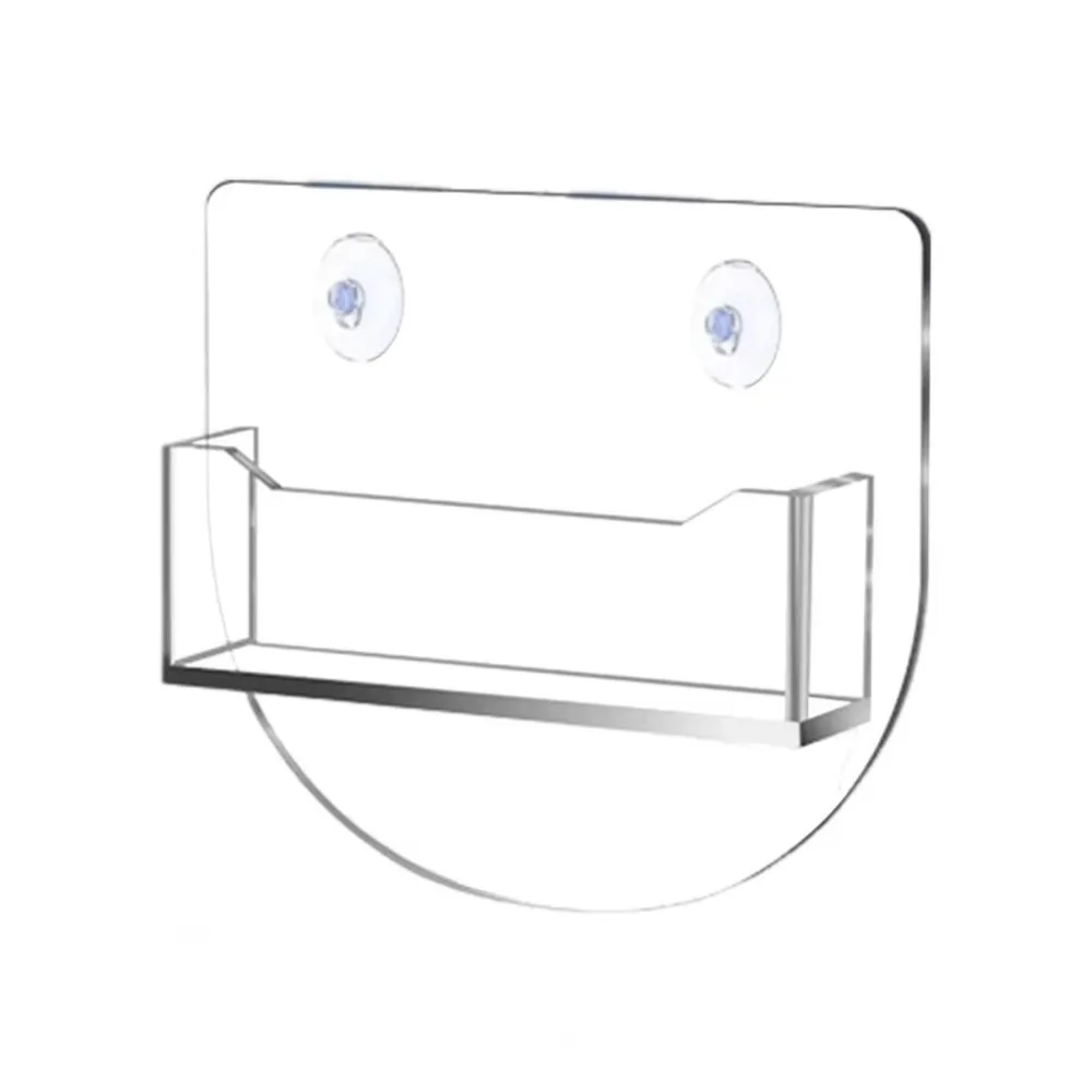 아크릴 명함 홀더 창 마운트 공간 절약형 명함 디스플레이 스탠드 흡입 컵 투명 명함 상자