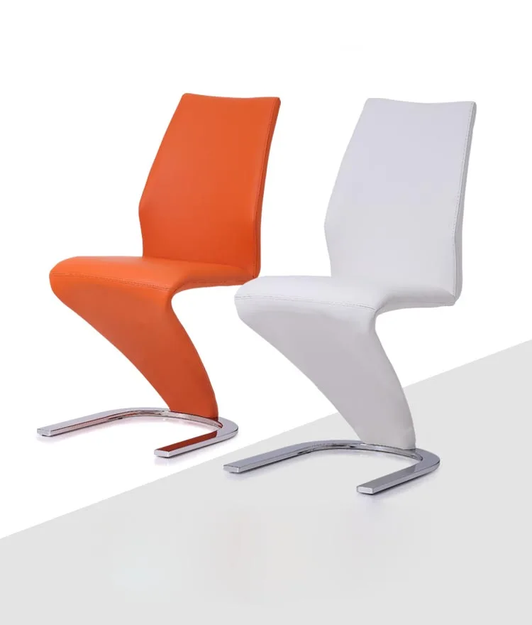 Modern White Leather Dining Z Chair with Gold Metal Frame for Home Furniture Wholesale Comfortable 7 Days Delivery Table