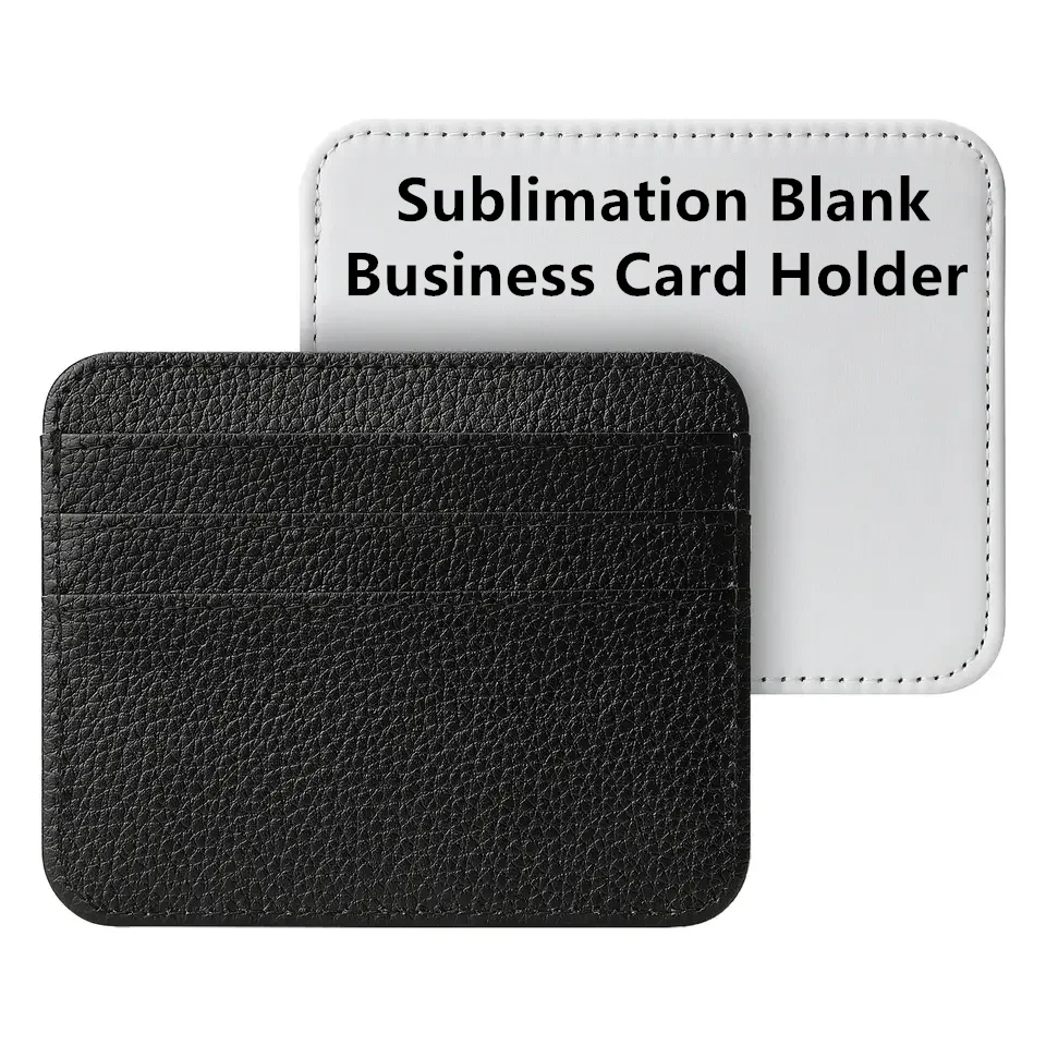 Sublimation Blank PU Leather ID Business Credit Card Case Holder Women Men Coin Purse Wallet For Customize Photo Printing