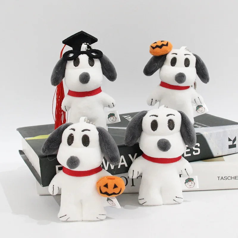 2025 New Cute Snoopy Plush Doll Bag Pendant Halloween Pumpkin Doll Backpack Keychain Halloween Gift for Friends