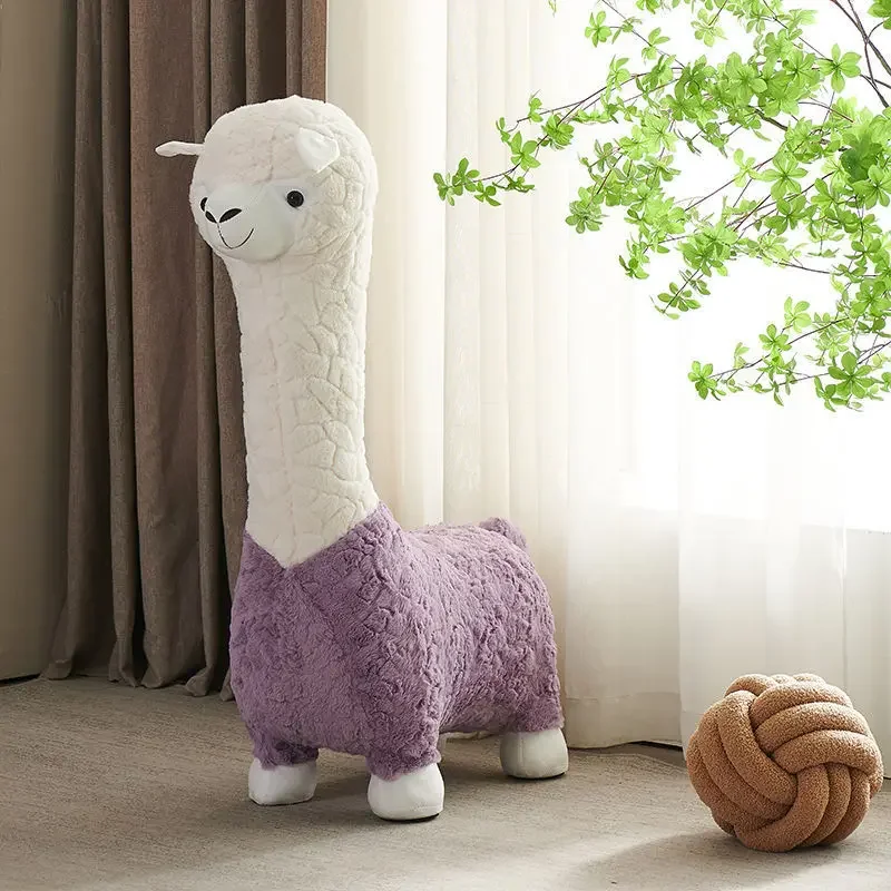 Soft Alpaca Stool Animal Sofa Chair Nordic Simple Changing Shoes Footstool ottomans and pouf