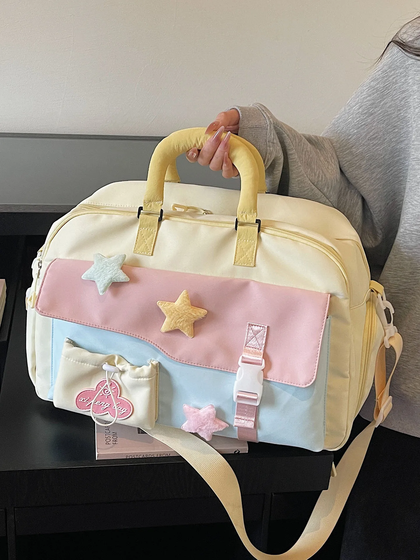 large-capacity-travel-bag-ladies-handbag-short-trip-lightweight-high-aesthetic-value-shoulder-bag-crossbody-bag-luggage-bag