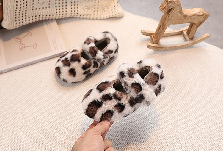 Kinder Warme Flache Freizeitschuhe 2027 Mode Herbst Winter Koreanische Leopardenmuster Plüschschuhe Plüsch Mädchen Baumwollschuhe – Detail 6