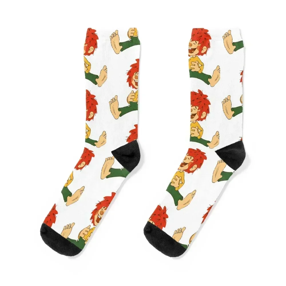 Pumuckl is an invisible goblin for everyone with red hair Socks funny gift New year's Wholesale Luxury Woman Socks Men's