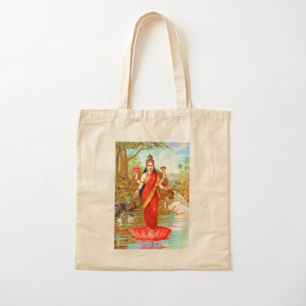 Lakshmi, Hindu Goddess of Wealth, Fortune & Prosperity Tote Bag tote bag screen Women's beach bags hand bag