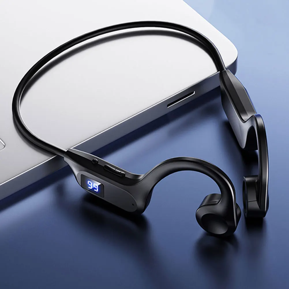 

Wireless Earphones Headset Waterproof Rechargeable Wireless Earphone with Digital Display Card Slot Running Earphone for Men