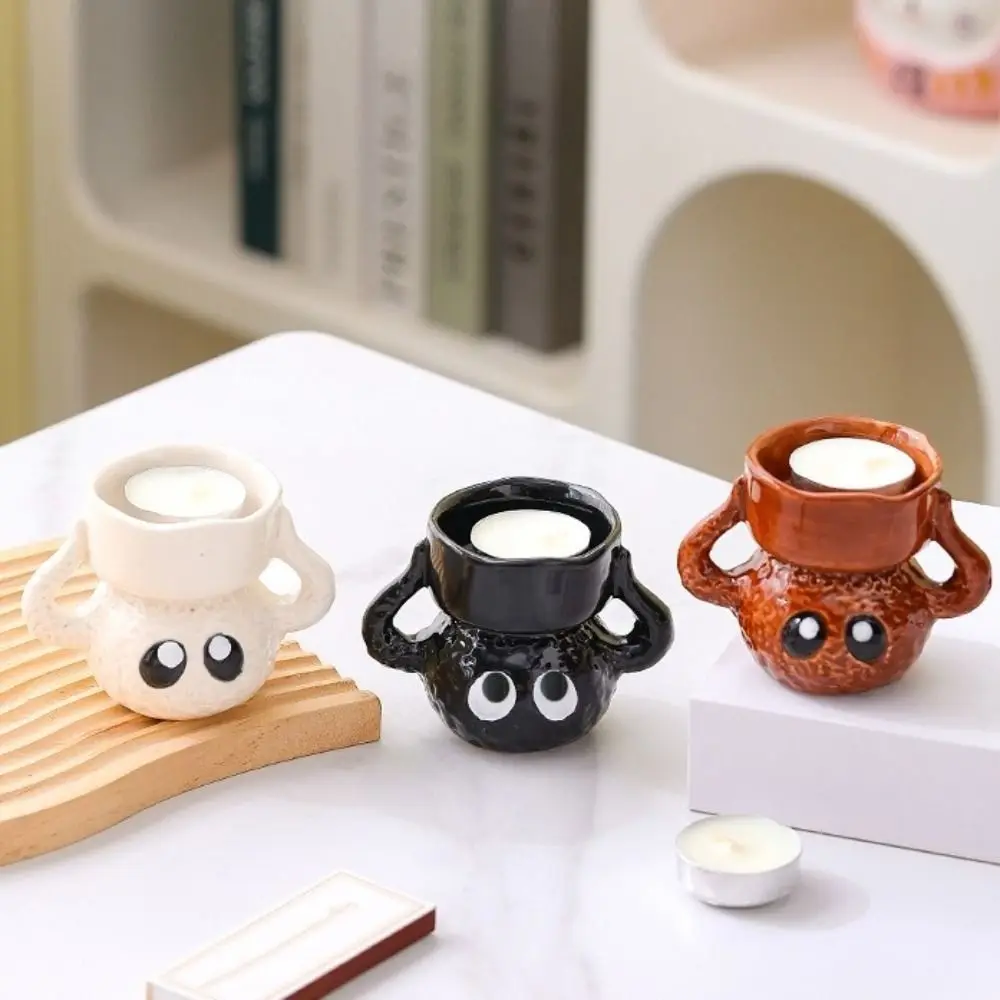 3PCS Ceramic Candle Holders, Creative Desktop Decorations, Party Events, Home Decor, Holiday Decorations