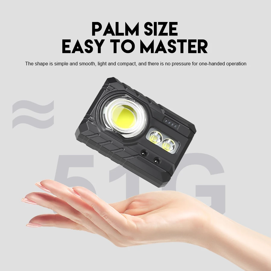 KDULIT EDC Induction Portable Flashlight USB Rechargeable Floodlight with Tail Magnet/Pen Clip Outdoor Camping Working Lantern