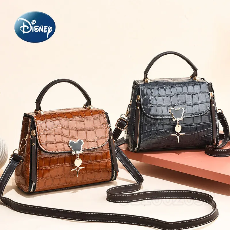 Disney Mickey New Women's One Shoulder Crossbody Bag Cartoon Women's Bag Large Capacity High Quality Luxury Brand Handbag