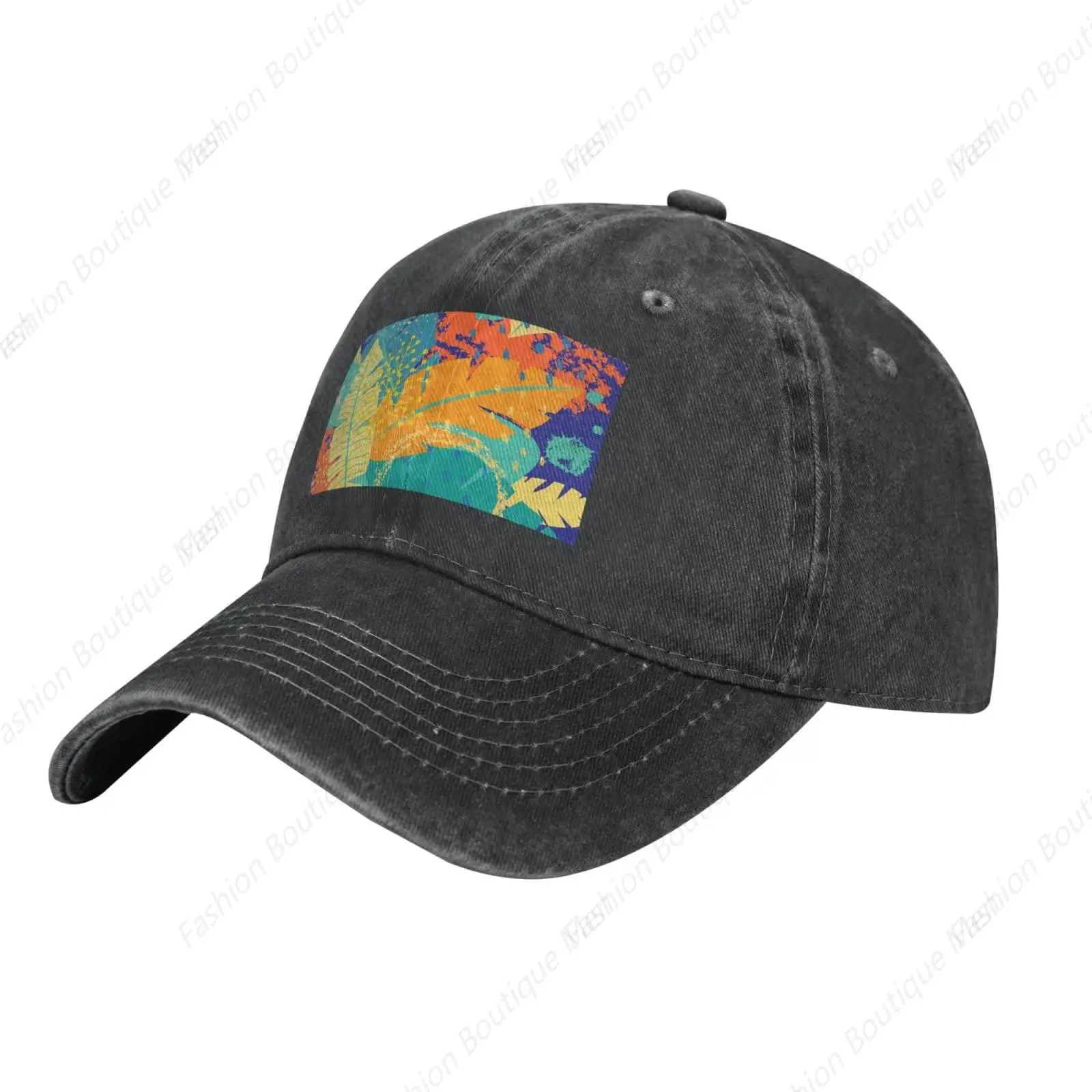 Hot-Selling Flowers And Tropical Leave Printing Sunscreen Cowboy Hat Peaked Caps Baseball Caps Trucker Hat Men Women Fashion Cap