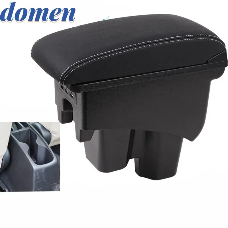 

For Honda New City armrest box USB Charging heighten Double layer central Store content cup holder ashtray accessories