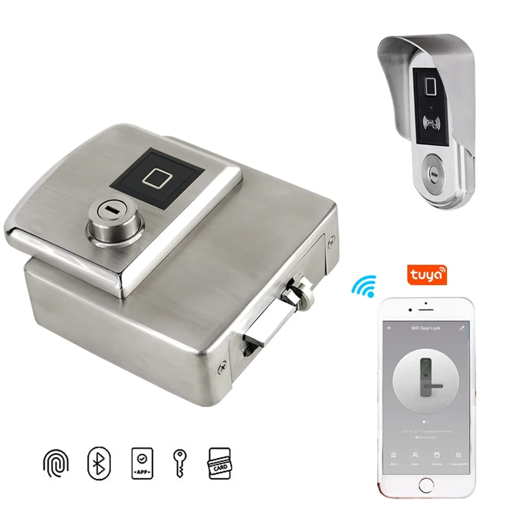 smart lock tuya  app BLE electronic digital fingerprint rim gate door lock selockey lock electronic IP65 waterproof